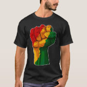 African Rising Hand Fist Black History Month BLM A Tシャツ (正面)