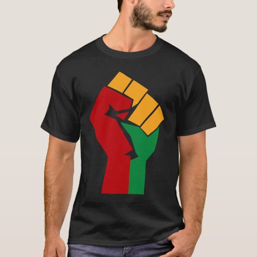 African Rising Hand Fist Black History Month BLM A Tシャツ (正面)