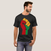African Rising Hand Fist Black History Month BLM A Tシャツ (正面フル)
