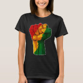 African Rising Hand Fist Black History Month BLM A Tシャツ (正面)