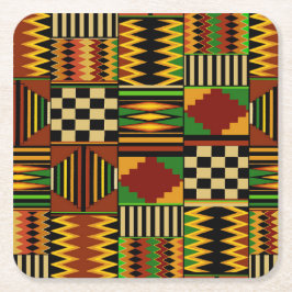 African Royal Kente Cloth Design スクエアペーパーコースター