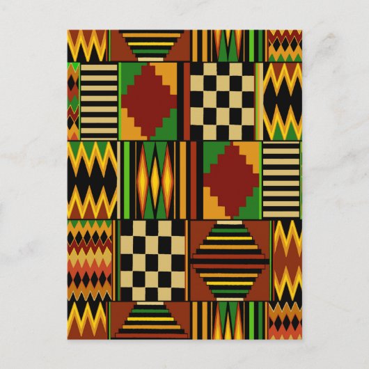 African Royal Kente Cloth Design ポストカード (正面)