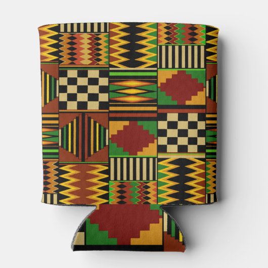 African Royal Kente Cloth Design 缶クーラー (裏面)