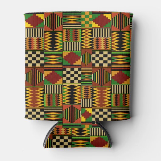 African Royal Kente Cloth Design 缶クーラー (正面)
