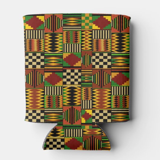 African Royal Kente Cloth Design 缶クーラー (裏面)