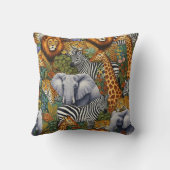 AFRICAN SAFARI ANIMALS Throw Pillow クッション (裏面)
