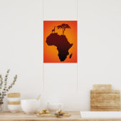 African Safari Map - Poster Print ポスター (キッチン)