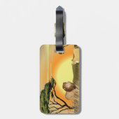 African Safari Sunset Lion and Lioness ラゲッジタグ (裏面縦)