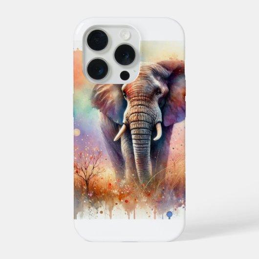 African Savanna Elephant 300724AREF132 - Watercolo iPhoneケース (裏面)