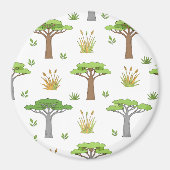 African Savanna Trees and Grasslands Cushion マグネット (正面)