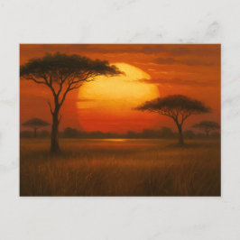 African Savannah - Scenic Illustration Style ポストカード