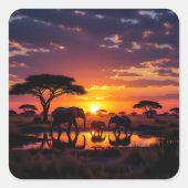 African Sunset Majesty Leggings Tights スクエアシール (正面)