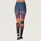 African Sunset Moon Giraffe Leggings | Tights レギンス (裏面)