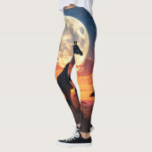 African Sunset Moon Giraffe Leggings | Tights レギンス (左)