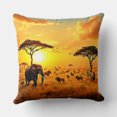 African Sunset Safari Majesty Design クッション (裏面)