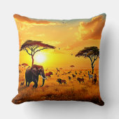 African Sunset Safari Majesty Design クッション (正面)