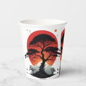 African Sunset Tree 紙コップ (正面)