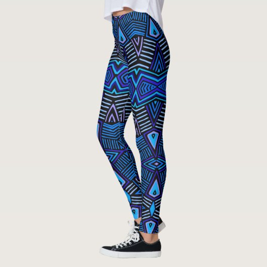 African Tribal Leggings - Blue レギンス (左)