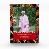 African Tribal Patchwork Black Mom Retirement Gift フォトブロック (正面)
