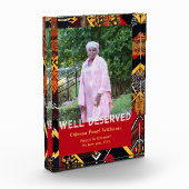 African Tribal Patchwork Black Mom Retirement Gift フォトブロック (左)