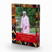 African Tribal Patchwork Black Mom Retirement Gift フォトブロック (右)