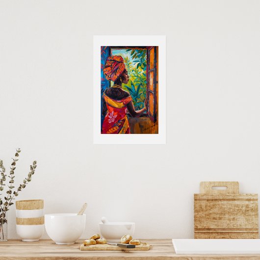 African Vibrant Abstract Art Print ポスター (キッチン)