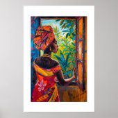 African Vibrant Abstract Art Print ポスター (正面)