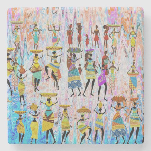 African Village ストーンコースター (正面)