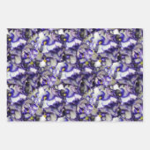 African Violetラッピング紙フラットシートセット3 ラッピングペーパーシート (正面)
