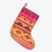 African Watercolor Pattern. Raster Illustration スモールクリスマスストッキング (正面 (吊り時))