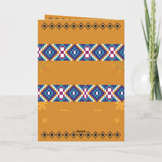 African Wedding Invitation | Gold & Kente Pattern  招待状 (裏面)