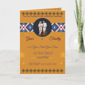 African Wedding Invitation | Gold & Kente Pattern  招待状 (正面)