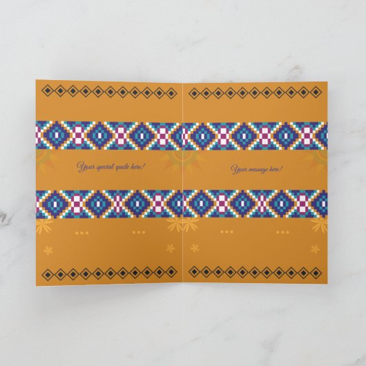 African Wedding Invitation | Gold & Kente Pattern  招待状 (内部)