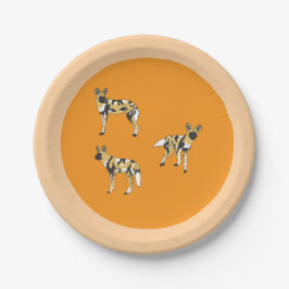 African Wild Dogs ペーパープレート