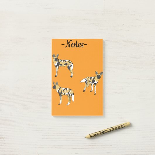 African Wild Dogs ポストイット (デスク上)