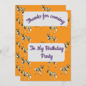 African Wild Dogs Thank you Card 招待状 (正面/裏面)