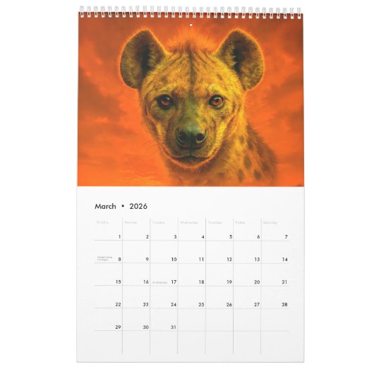 African Wildlife Calendar – Big Five & Iconic カレンダー (3月 2026)