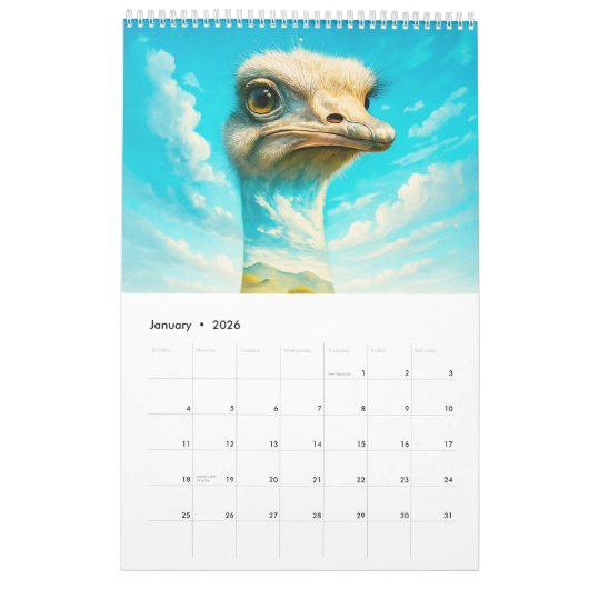 African Wildlife Calendar – Big Five & Iconic カレンダー (1月 2026)