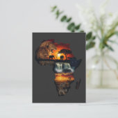 African Wildlife Safari Collage ポストカード (スタンド正面)
