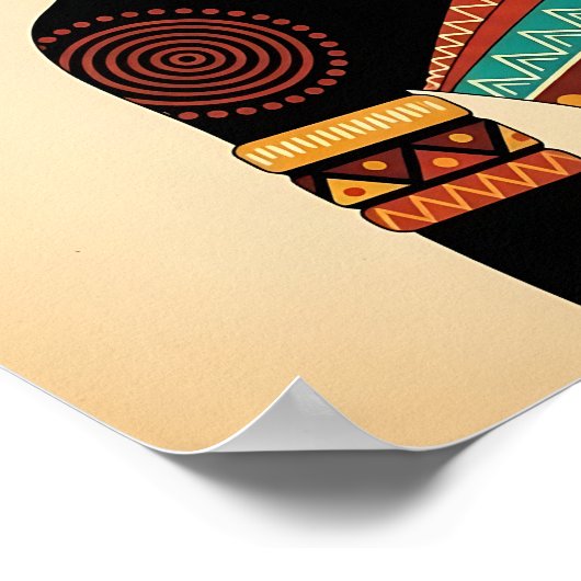 African Woman Carrying Pot Tribal Art ポスター (角)