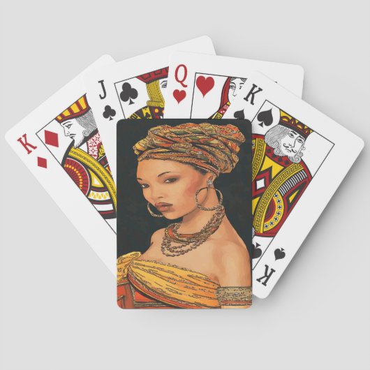 African Woman, Marie Leveou,ヴィンテージスタイル トランプ (裏面)