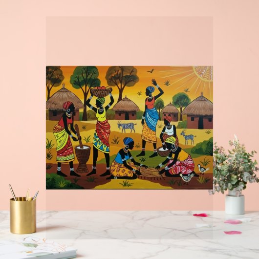 African women at work Throw Cushion アクリルサイン (ウェディング)