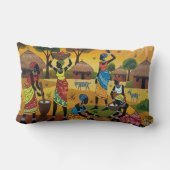 African women at work Throw Cushion ランバークッション (裏面)