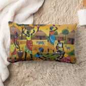 African women at work Throw Cushion ランバークッション (ブランケット)