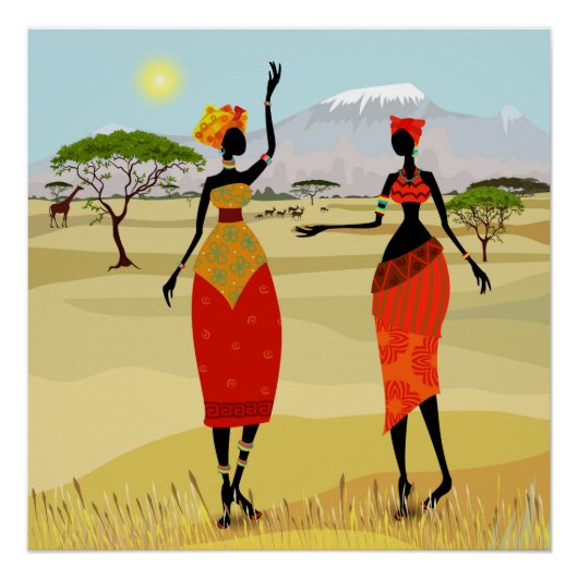 African Women background ポスター (正面)
