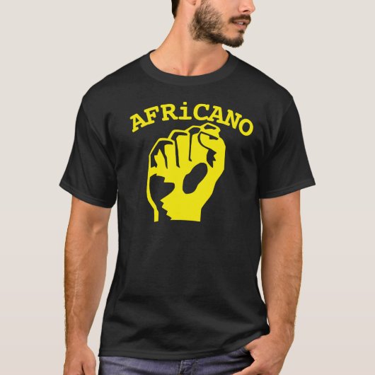 Africano Fist Basic黒Tシャツ Tシャツ (正面)