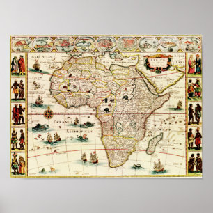 AfricaPanoramic MapAfrica ポスター