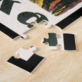 Afrikaのヴィンテージ旅行ポスター ジグソーパズル (側面)