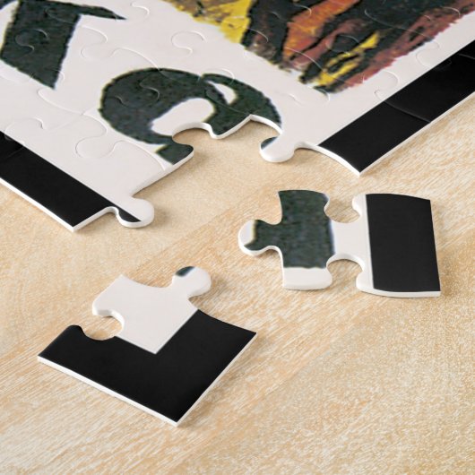 Afrikaのヴィンテージ旅行ポスター ジグソーパズル (側面)