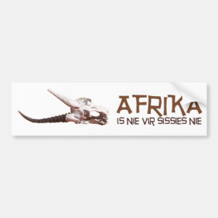 Afrikaはnie virのいくじなしです: アフリカのスプリングボックのスカル バンパーステッカー